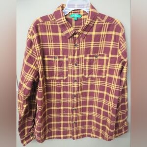 Men's Flannel Shirt Plaid Large Z7